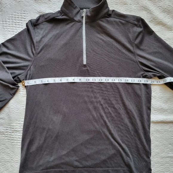 Greg Norman Grey 1/4 zip Long- Sleeve Polo Shirt - Picture 9 of 11